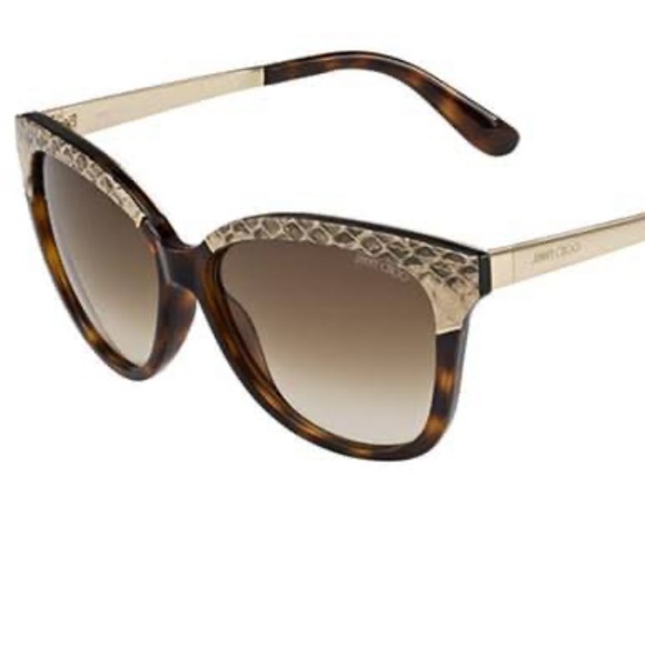 JIMMY CHOO INES/S INES AXX Dark Havana Cat Eye Sunglasses 58-14 New Authentic - Picture 5 of 12